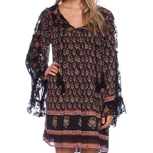 FREE PEOPLE NOMAD FLORAL CHIFFON TUNIC DRESS S